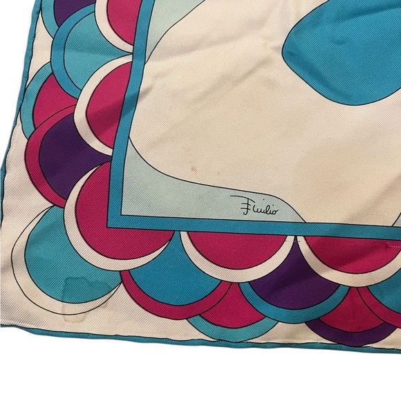 Vintage Emilio Pucci Colorful Abstract Silk Scarf - Picture 6 of 7
